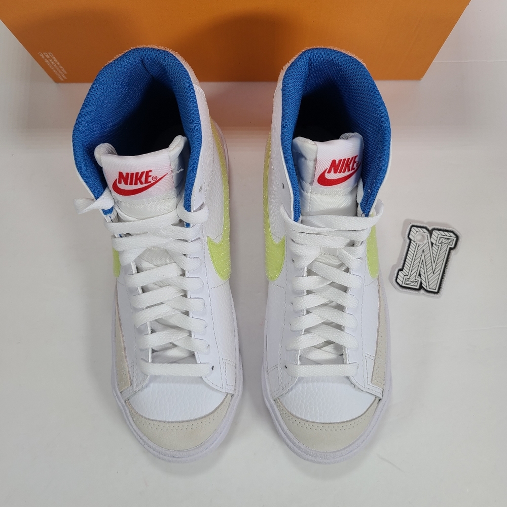 Nike Blazer Mid '77 GS White Lemon Twist Athletic Sneakers Women Size 5.5 - Picture 2 of 12
